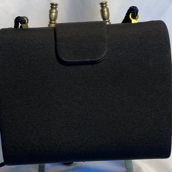 💋 4 FOR $50 / BLACK MINI MATTE SATIN CLUTCH (VGUC) - Picture 2 of 5
